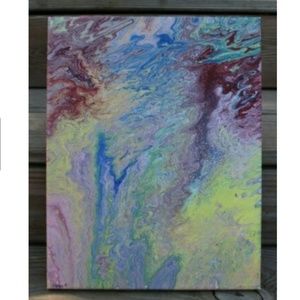 Abstract Liquid Acrylic Dirty Pour Canvas Painting